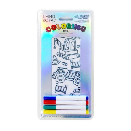 Construction Coloring Socks