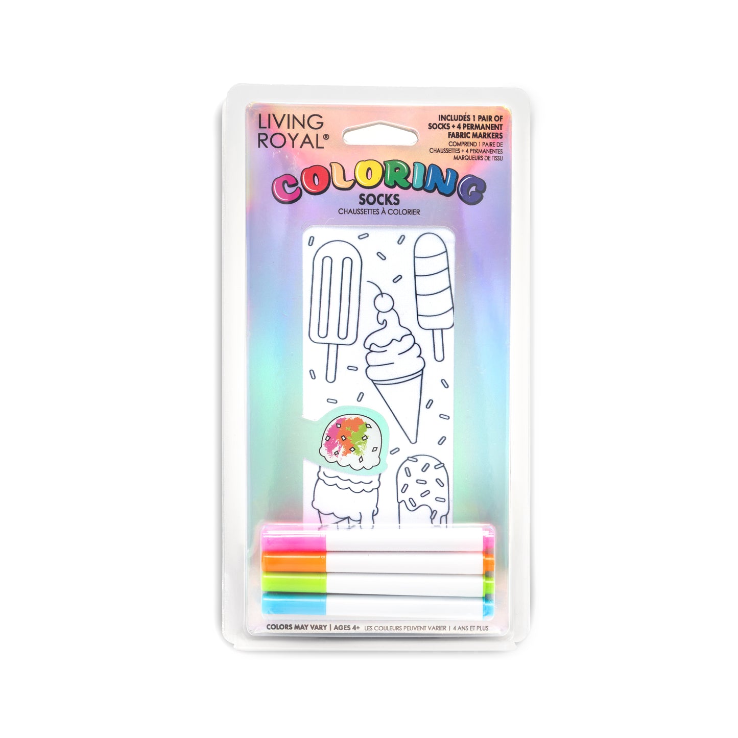Ice Cream Coloring Socks