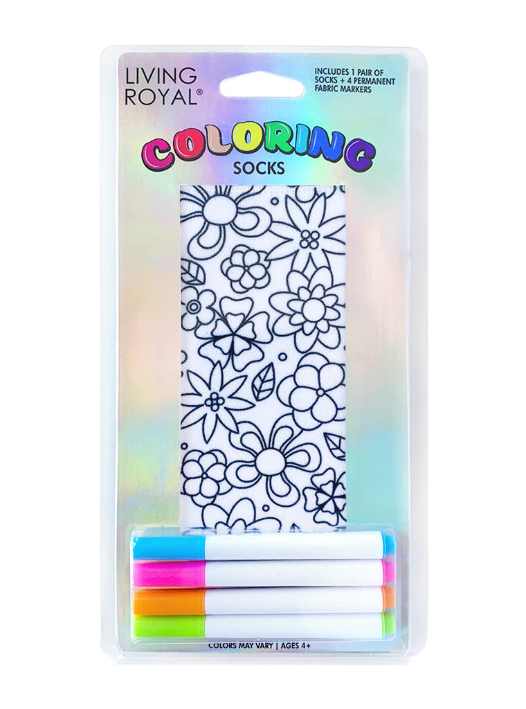 Flower Coloring Socks