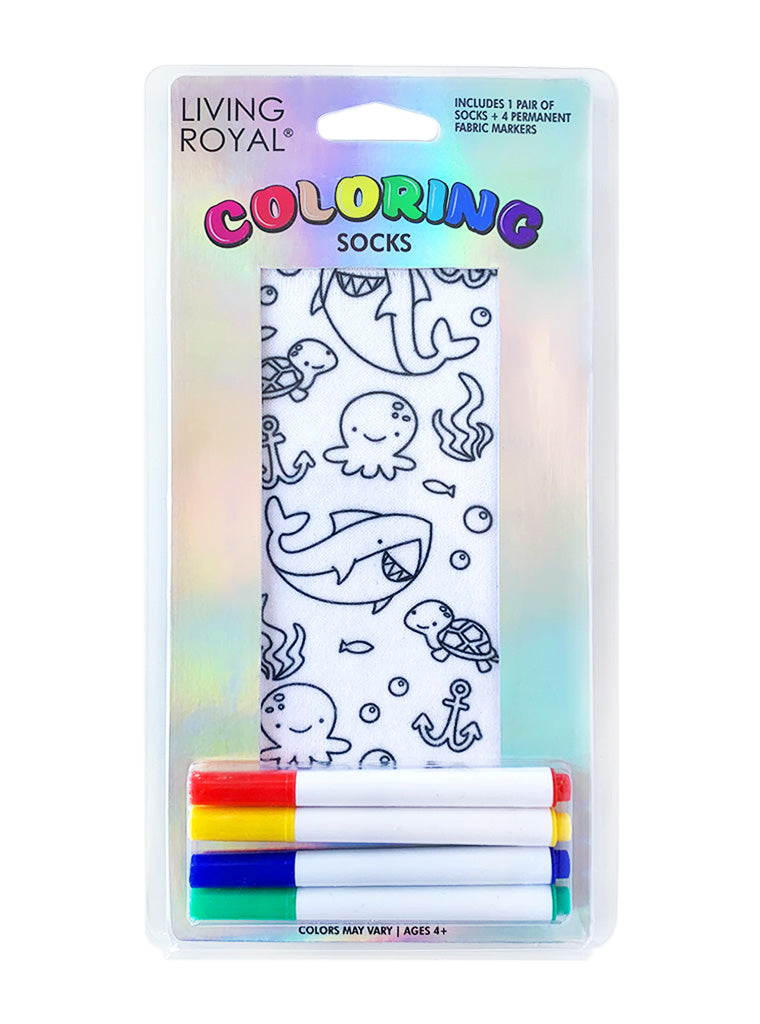 Ocean Pals Coloring Socks