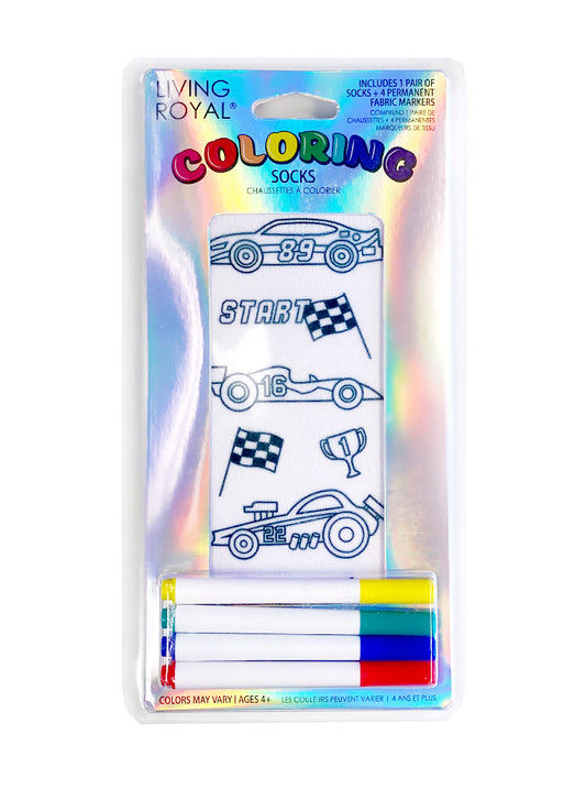 Race Car Coloring Socks