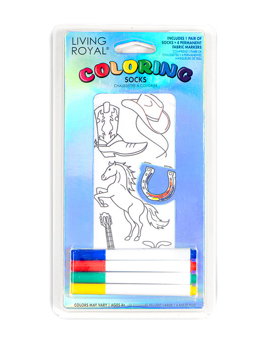 Cowboy Coloring Socks