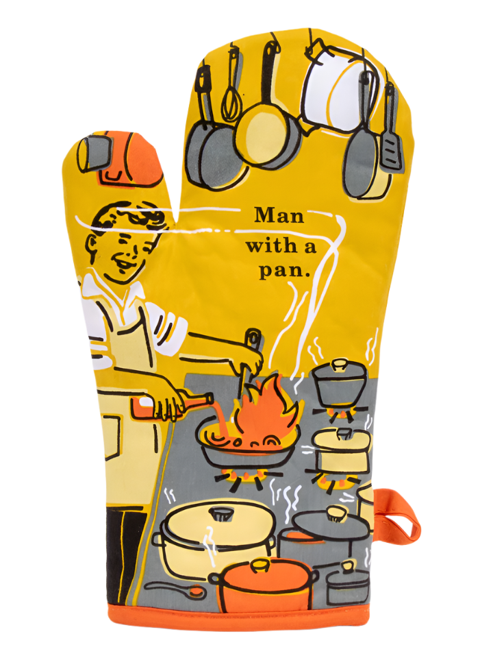 Man With a Pan Oven Mitt