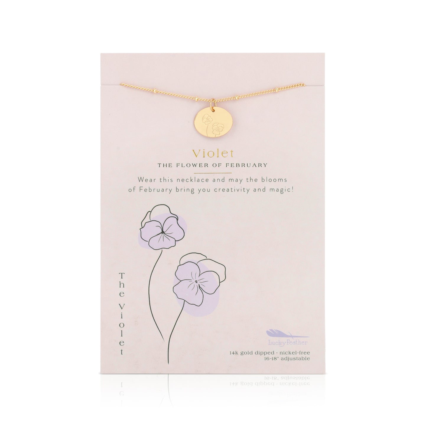 February Birth Flower Necklace