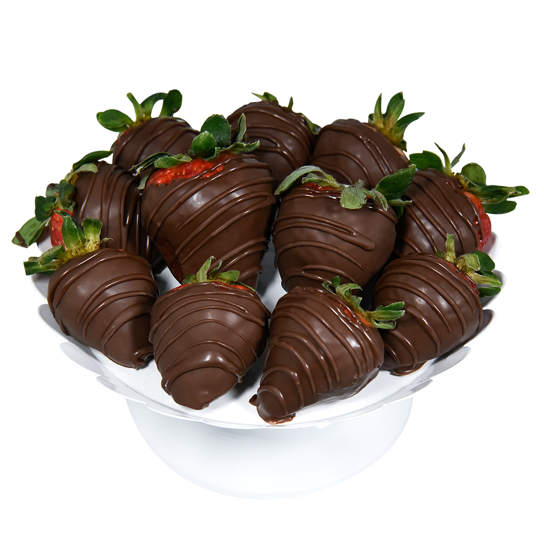 Strawberries covered in milk chocolate