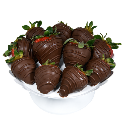 Strawberries covered in milk chocolate